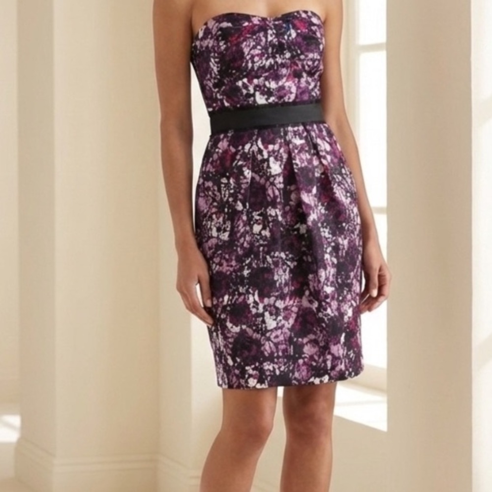 Max & Cleo Purple Strapless Dress Sz 8